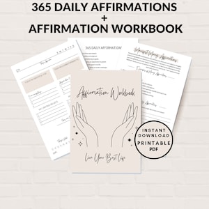 Liste de 365 affirmations, affirmations quotidiennes, journal d’affirmation, affirmations imprimables, affirmations positives, journal de manifestation