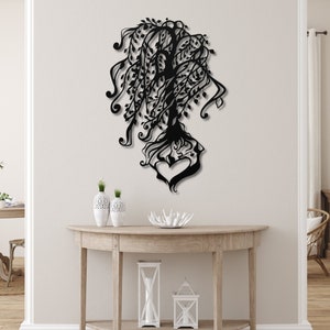 9th Anniversary Gift, Willow Anniversary, 9th Wedding Anniversary Gift, Willow Tree Art, Willow Tree Gift, Willow Tree Metal Wall Art