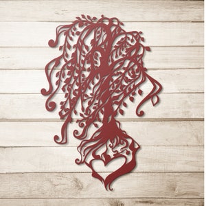 9th Anniversary Gift, 9th Wedding Anniversary Gift, Willow Anniversary, Willow Tree Art, Willow Tree Gift, Willow Tree Metal Wall Art