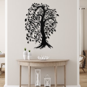 9th Anniversary Gift, Willow Anniversary, 9th Wedding Anniversary Gift, Willow Tree Art, Willow Tree Gift, Willow Tree Metal Wall Art