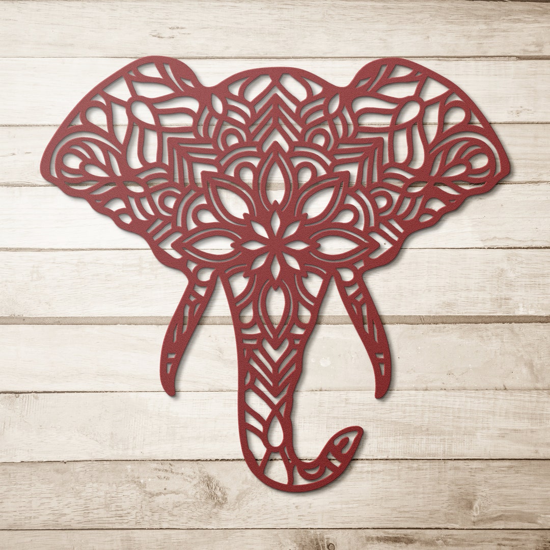 Elephant Wall Decor, Metal Elephant Wall Art, Mandala Elephant Wall Art