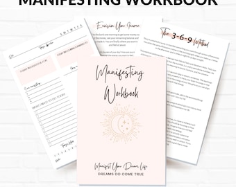 Manifestation Journal Printable, Digital Manifestation Guide, Law of Attraction Workbook, Manifesting Journal, Manifesting Planner PDF
