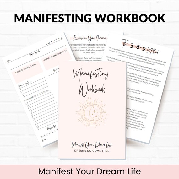 Manifestation Journal Printable, Digital Manifestation Guide, Law of Attraction Workbook, Manifesting Journal, Manifesting Planner PDF