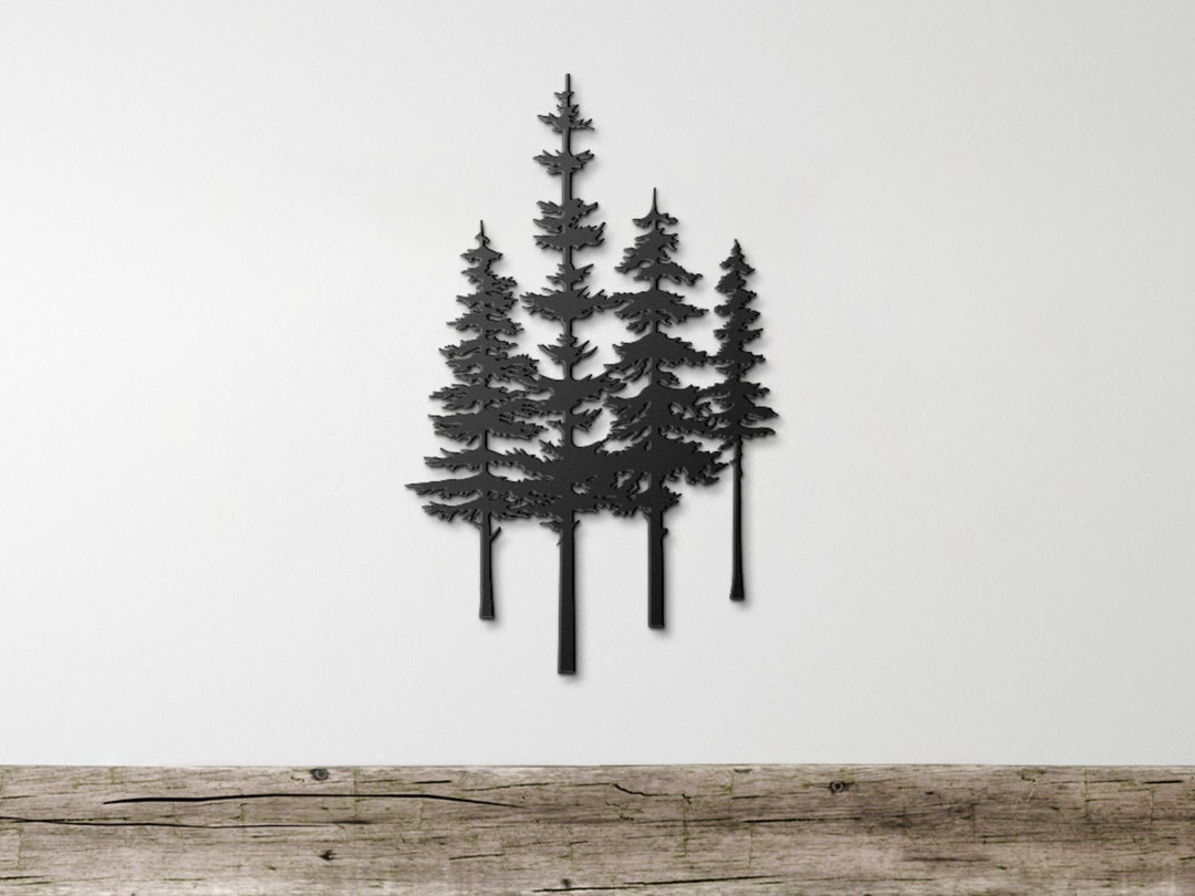 Pine Tree Wall Art, Metal Pine Tree Wall Decor, Metal Tree Wall Art