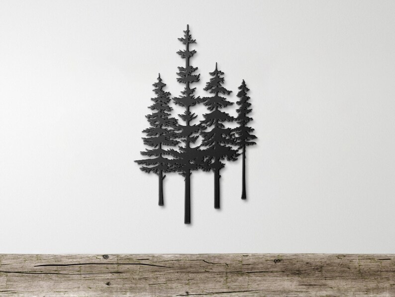 Pine Tree Wall Art Metal Pine Tree Wall Decor Metal Tree Etsy