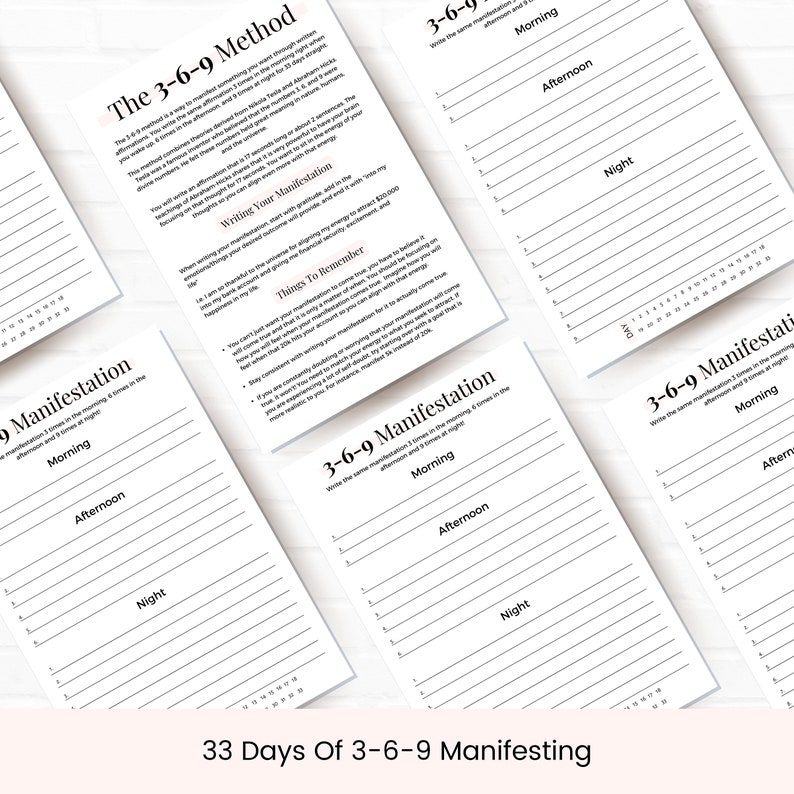 369 Manifestation Journal Printable 369 Manifest Journal 369 - Etsy Canada