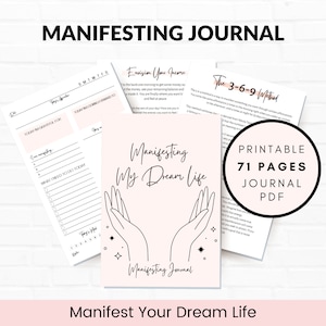 Manifestation Journal, Printable Manifesting Journal, Digital Manifestation Guide, Manifestation Workbook, Manifesting Planner PDF