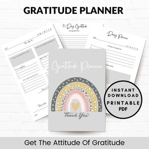 Planificador de gratitud, Diario de gratitud imprimible, Diario de atención plena, Plantilla de gratitud, Diario diario de gratitud, Tarro de gratitud, Agradecido