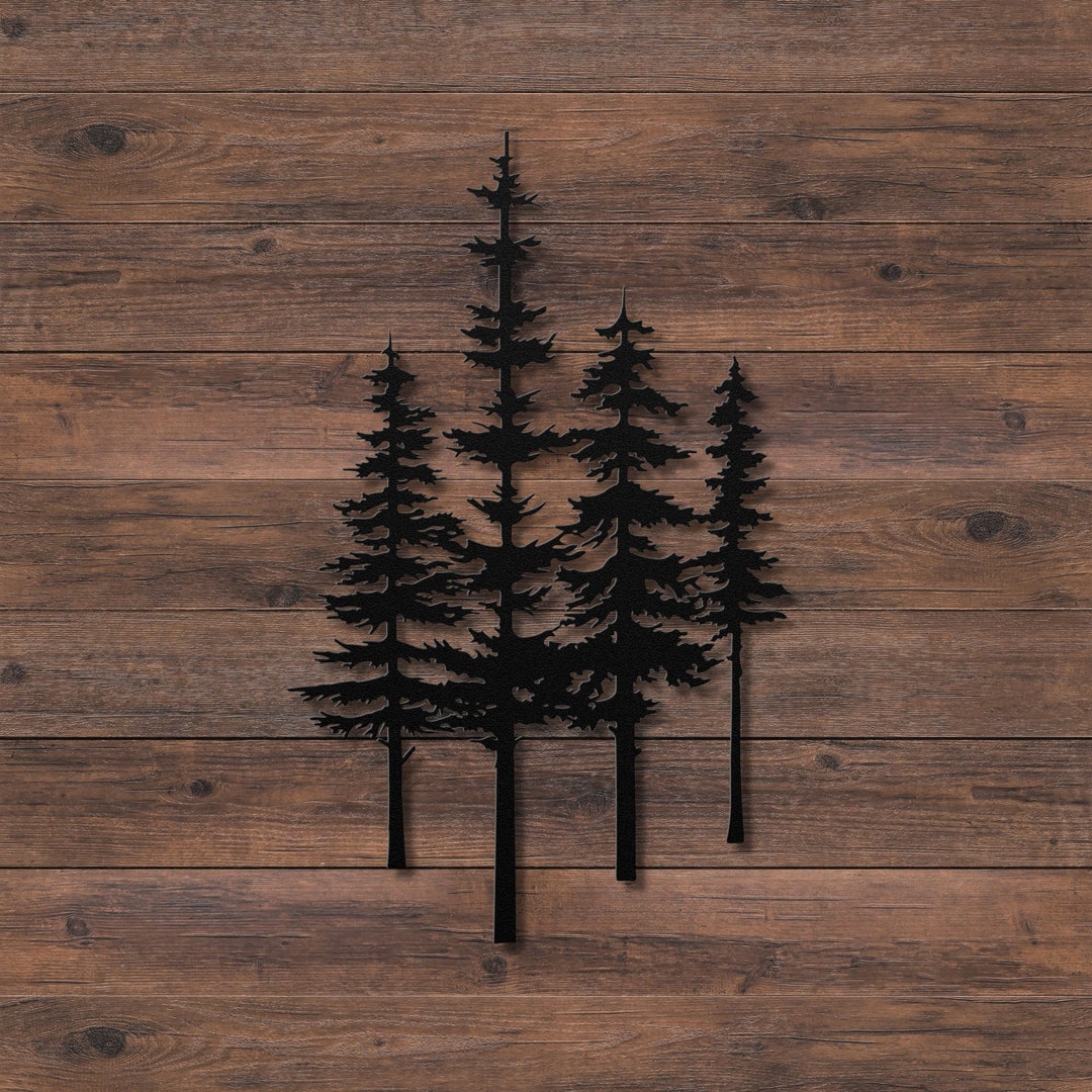 Pine Tree Wall Art, Metal Pine Tree Wall Decor, Metal Tree Wall Art