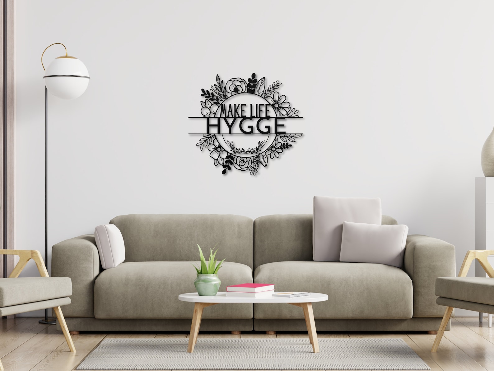 Hygge Sign Metal Hygge Wall Decor Scandinavian Wall Art Etsy