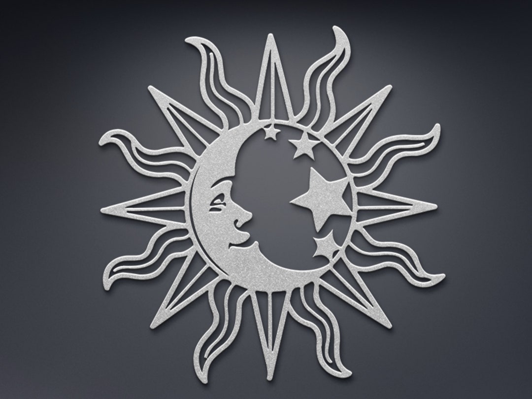 Sun and Moon Wall Art, Sun Moon Metal Wall Decor, Celestial Wall Decor