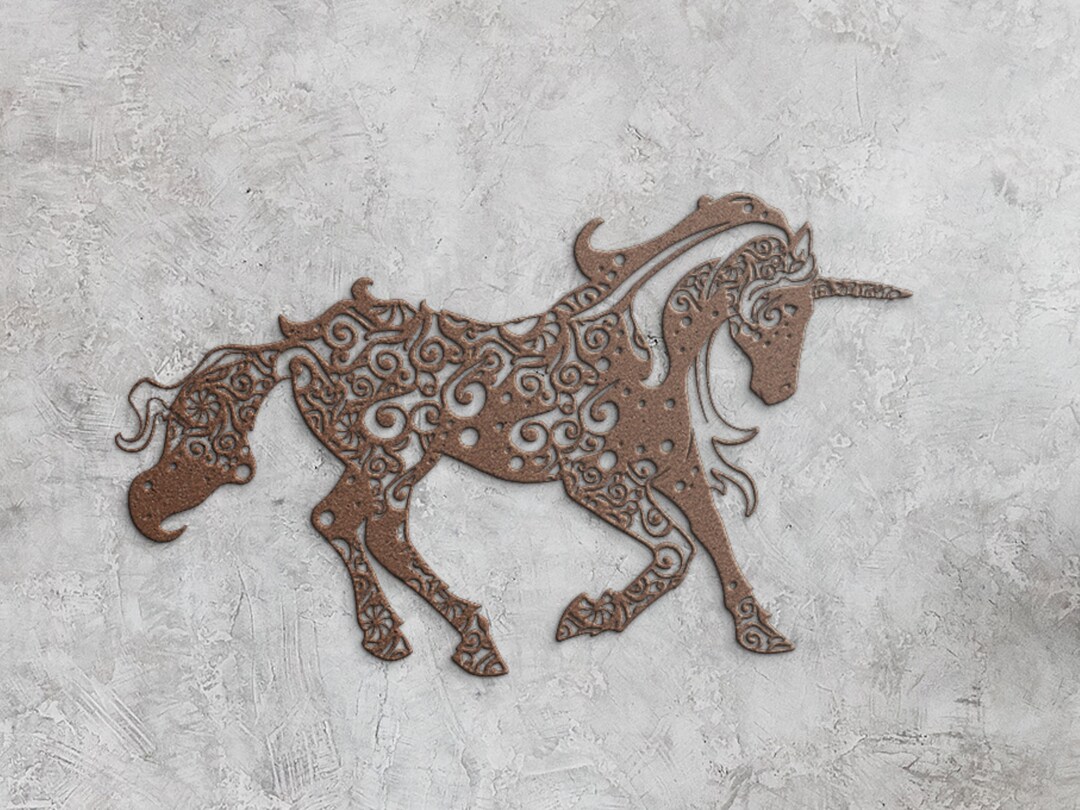 Unicorn Metal Wall Art Unicorn Wall Decor Mandala Unicorn Etsy