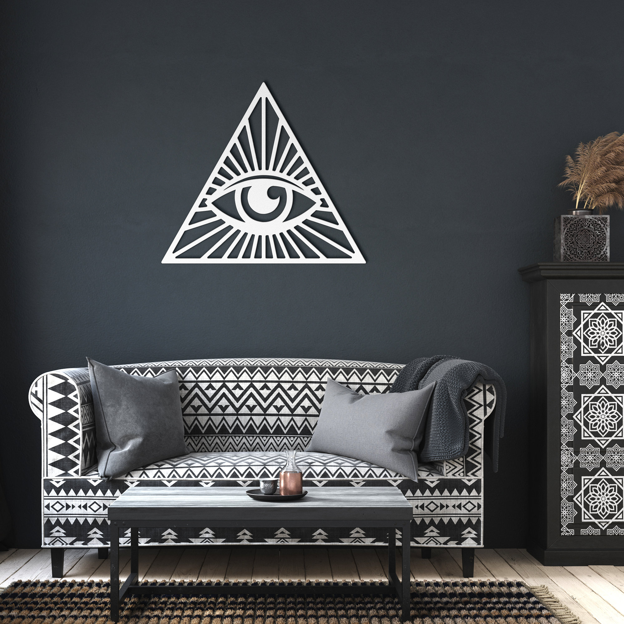 All Seeing Eye Wall Art, Metal Evil Eye Wall Decor, Eye of Providence