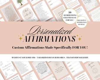 Afirmaciones personalizadas para manifestación, Afirmaciones positivas diarias para crecimiento personal, Afirmaciones imprimibles, Diario de manifestación
