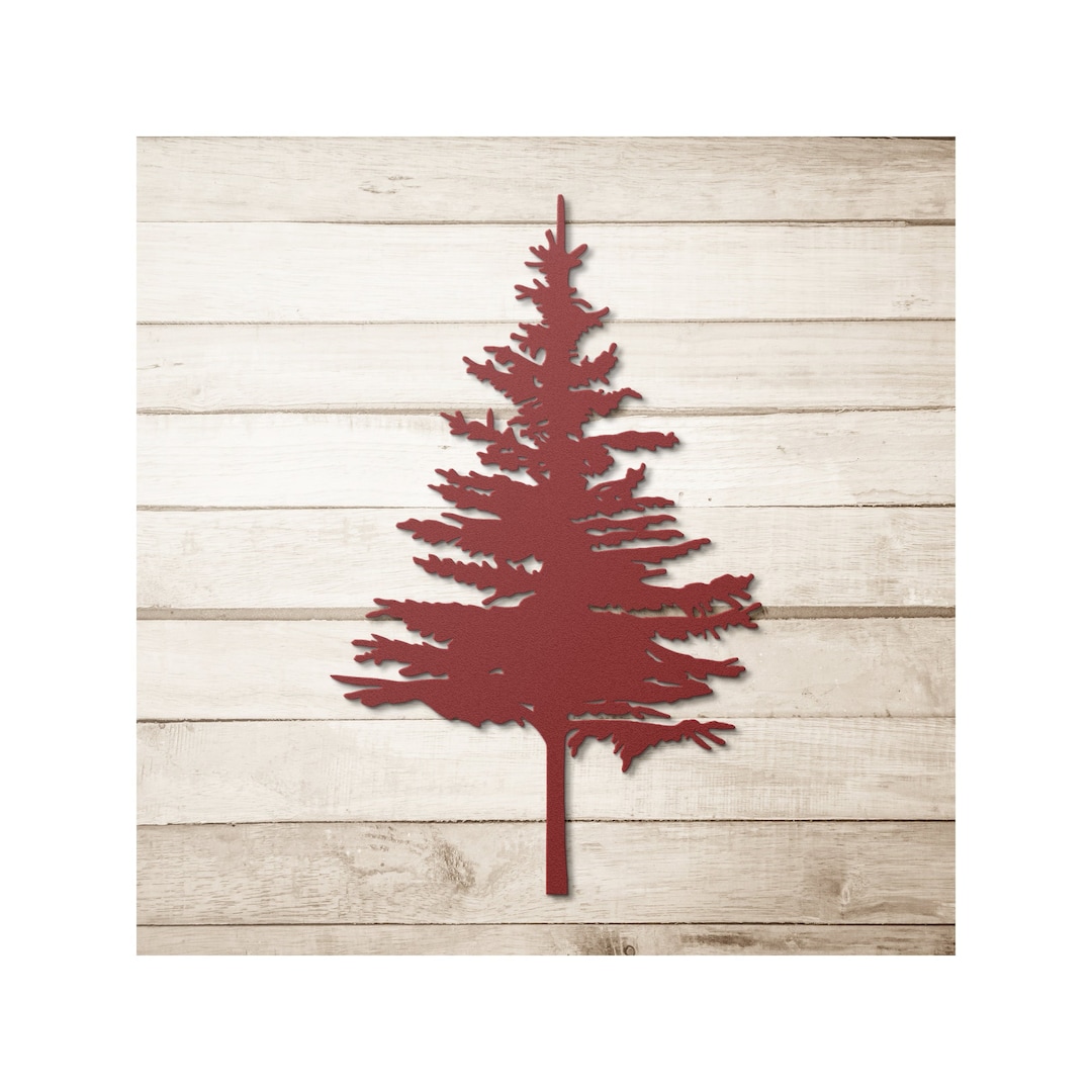 Pine Tree Metal Wall Art, Metal Christmas Tree Wall Decor, Metal Pine