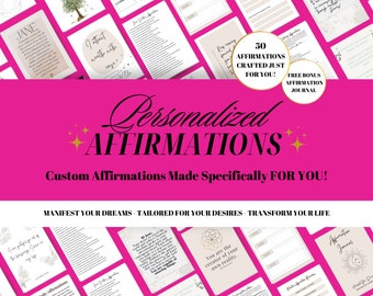 Afirmaciones personalizadas, Afirmaciones personalizadas para manifestarse, Descarga digital de afirmaciones, Afirmaciones positivas para el crecimiento personal
