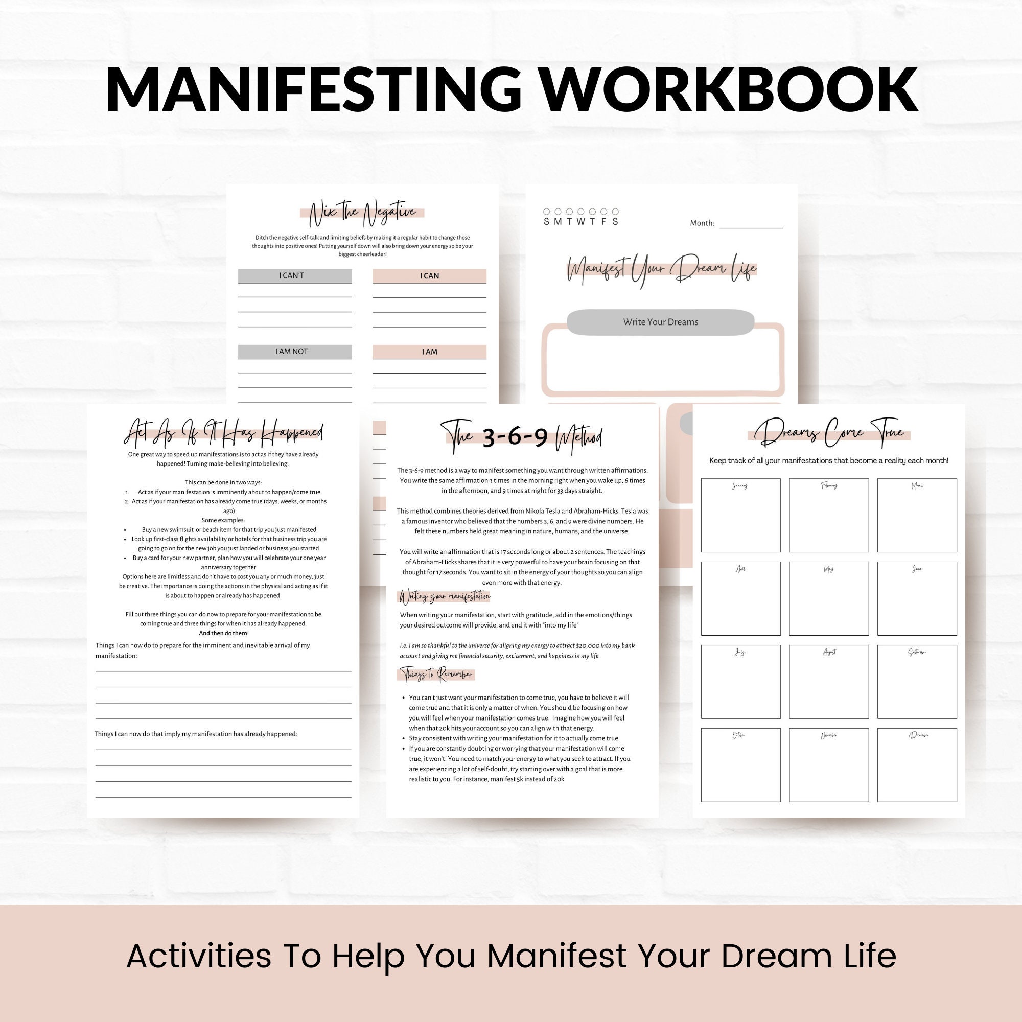 Digital Manifestation Journal, Law of Attraction Journal, Manifestatio -  Social Media Calendar