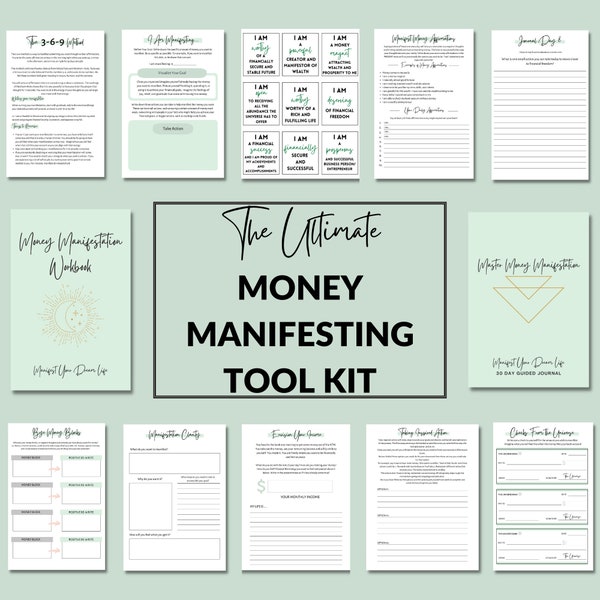 Money Manifestation Journal Bundle, Money Manifestation Workbook, Printable Money Affirmation Cards, Money Manifestation Kit, Manifest Money