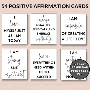 Positive Affirmation Cards, Positive Affirmation Card Deck, Vision Board Printables, Digital Cards For Law Of Attraction, Manifesting Cards