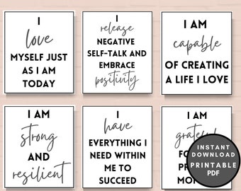 Positive Affirmation Cards, Positive Affirmation Card Deck, Vision Board Printables, Digital Cards For Law Of Attraction, Manifesting Cards