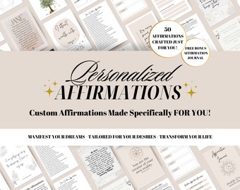 Afirmaciones personalizadas, Lista de afirmaciones personalizadas para manifestación, Afirmaciones diarias, Afirmaciones de dinero, Afirmaciones de amor