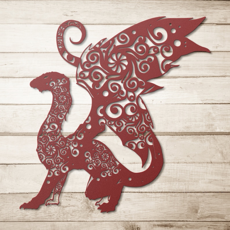 Dragon Metal Wall Art, Dragon Metal Art, Dragon Wall Decor, Mandala