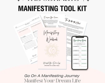 Manifestation Journal, Manifestation Workbook, Manifestation Kit, Gratitude Journal, Affirmation Cards Printable, Manifestation Guide Bundle
