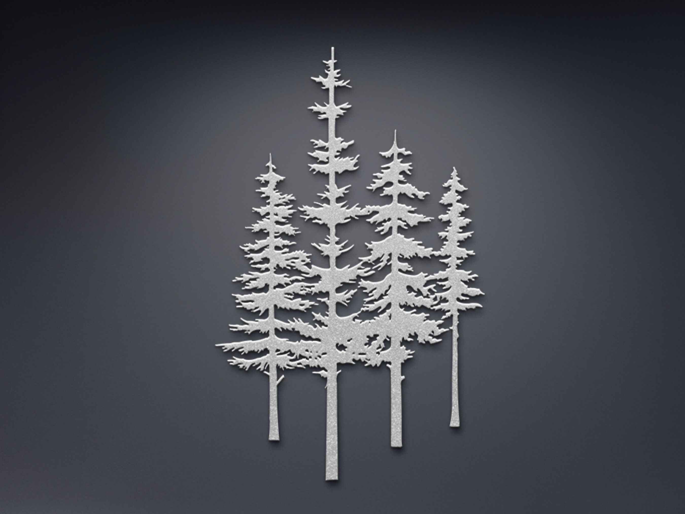 Pine Tree Wall Art Metal Pine Tree Wall Decor Metal Tree Etsy