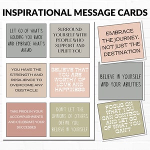Carte con messaggi ispiratori, Carte motivazionali stampabili, Carte di consapevolezza, Citazioni ispiratrici, Carte di positività, Download digitale