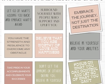 Inspirational Message Cards, Printable Motivational Cards, Mindfulness Cards, Inspirational Quotes, Positivity Cards, Digital Download