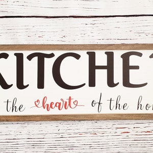 Kitchen is the Heart of the Home Wood Sign, Kitchen Sign, Wall Decor, Farmhouse Sign, Rustic Decor, Wood Sign, Kitchen Decor image 2