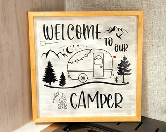 Welcome to our camper sign | Happy camper | RV camper decor |