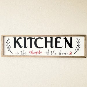 Kitchen is the Heart of the Home Wood Sign, Kitchen Sign, Wall Decor, Farmhouse Sign, Rustic Decor, Wood Sign, Kitchen Decor image 1