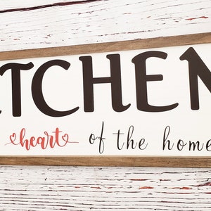 Kitchen is the Heart of the Home Wood Sign, Kitchen Sign, Wall Decor, Farmhouse Sign, Rustic Decor, Wood Sign, Kitchen Decor image 4