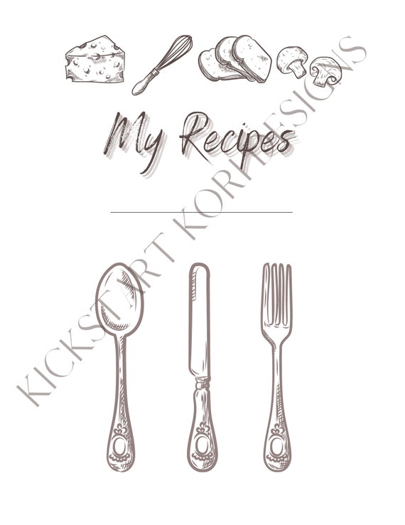 Printable Blank Recipe Planner Pages Recipe Sheet for Meal | Etsy