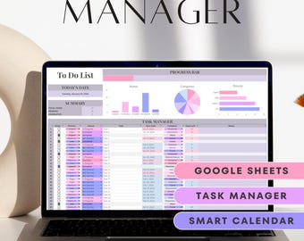 Google Sheets Task Tracker Template To Do List Task Manager Productivity Planner Assignment Tracker ADHD Project Management Spreadsheet