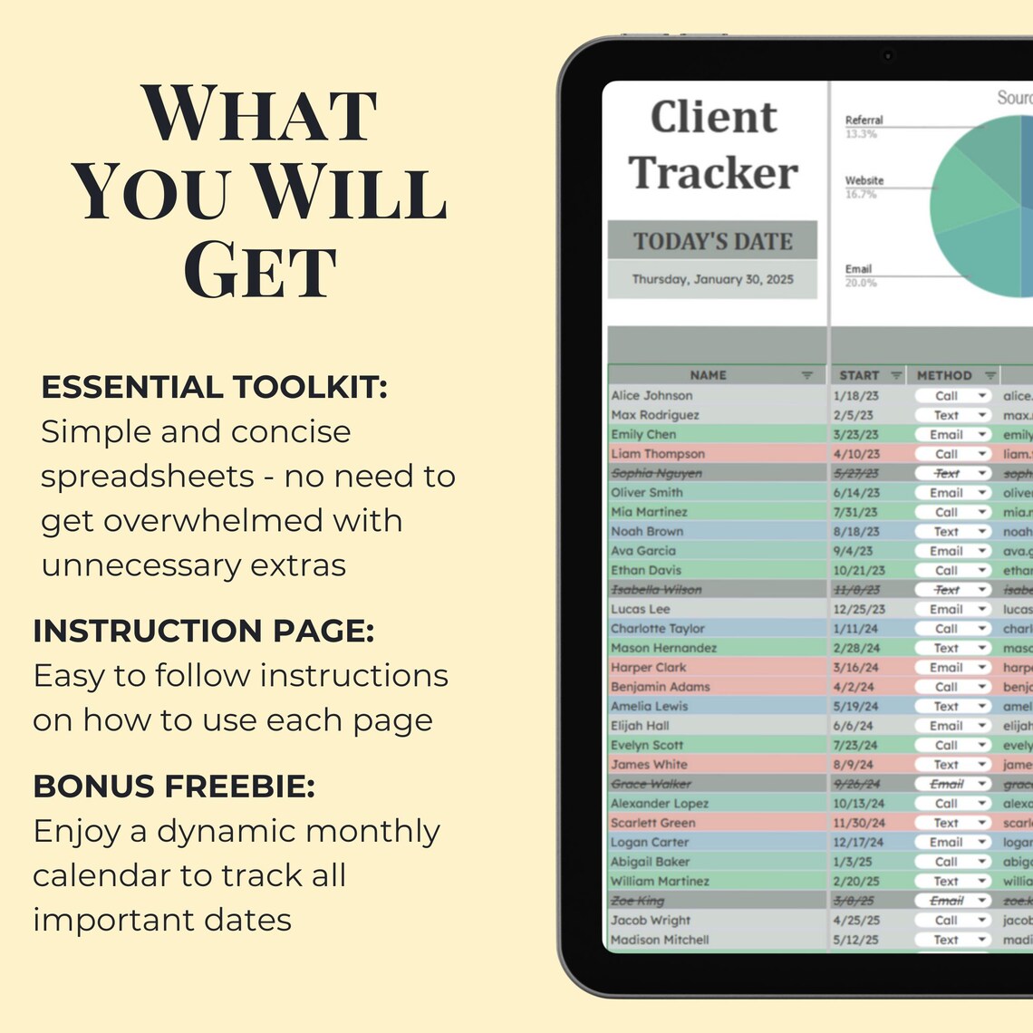 Client Task Log Google Sheets CRM Client & Task Tracker Invoice Customer Payment ...