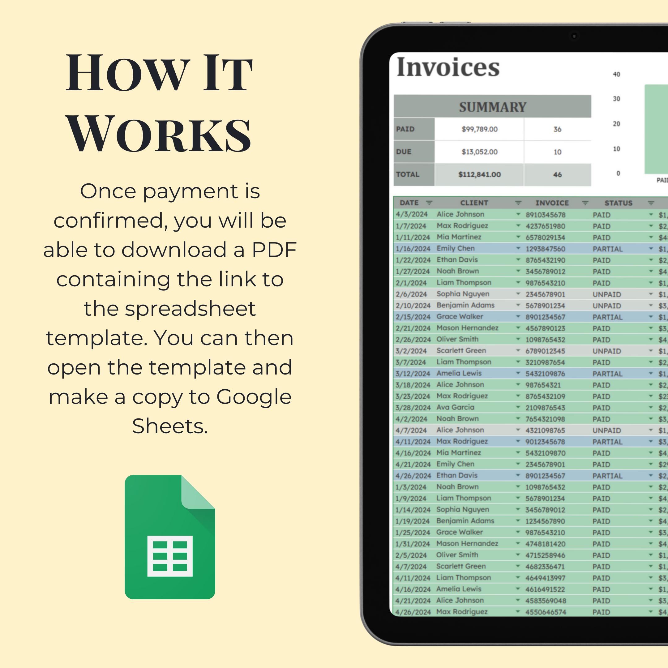 Google Sheets CRM Client & Task Tracker Invoice Customer Payment ...