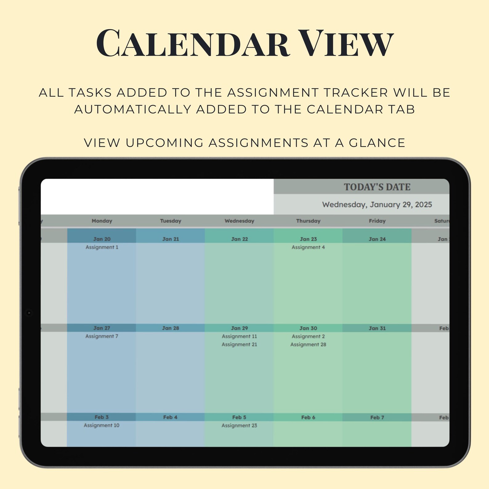 Google Sheets Assignment Tracker Student Planner Academic Template ...