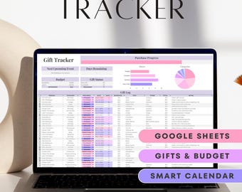 Google Sheets Gift Tracker Spreadsheet Birthday Gifts Tracker Wedding Gifting Budget Tracker Baby Shower Gift Planner Family Events Calendar