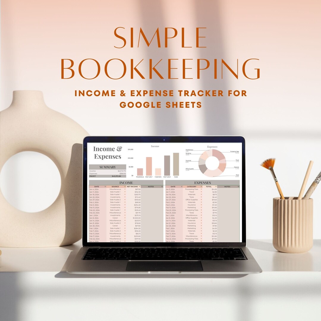 Google Sheets Small Business Bookkeeping Spreadsheet Easy Expense ...