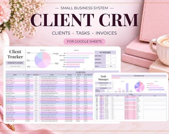 Google Sheets CRM Template for Small Business, Client & Lead Tracker, Task Manager and Invoice Log
