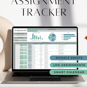 Google Sheets Assignment Tracker Student Planner Academic Template College Planner Homework and Grade Log School Assignment Organizer Blue