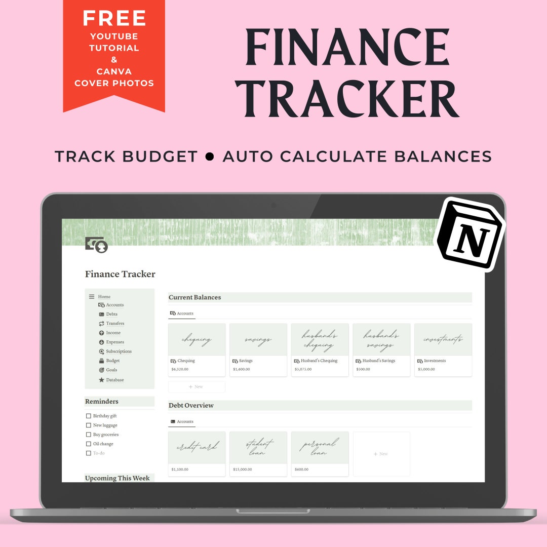 Notion Budget Template Aesthetic Green Notion Finance Template Personal Notion Budget Template Aesthetic Green Notion Finance Template Personal