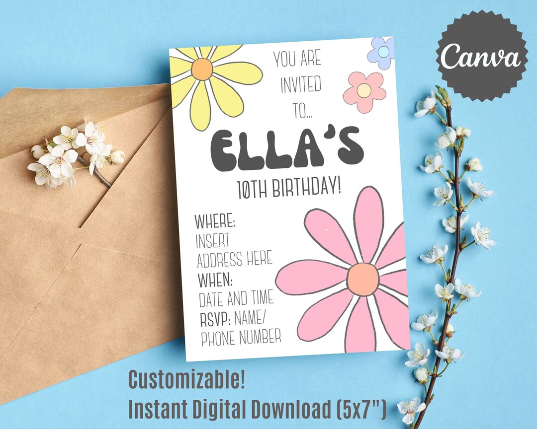 Customizable Birthday Invitation Printable Teen Girls - Etsy
