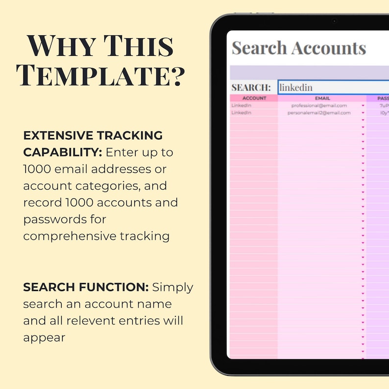 Password Tracker Google Sheets Microsoft Excel Password Spreadsheet ...
