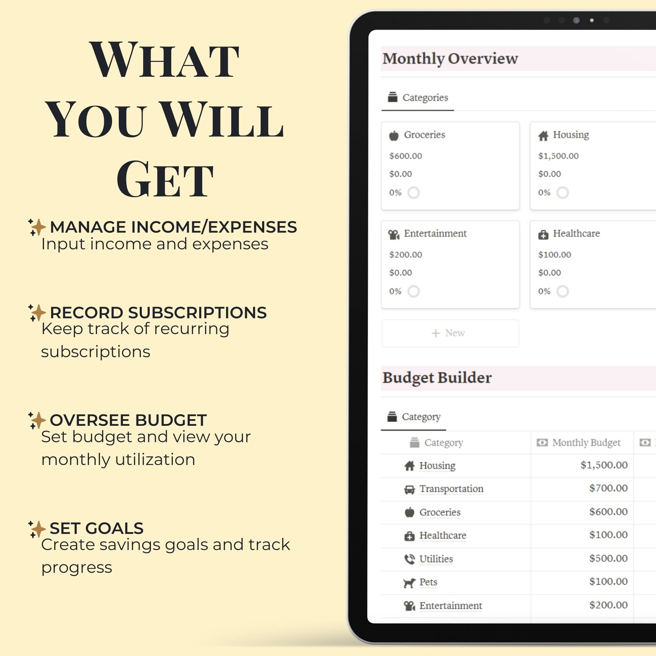 Notion Template Budget Tracker Comprehensive Digital Personal Finance ...