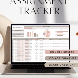 Google Sheets Assignment Tracker Student Planner Academic Planner Spreadsheet Template College Planner Task Tracker Homework Planner Neutral
