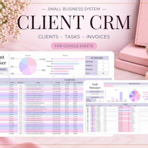 Google Sheets CRM-Vorlage für Kleinunternehmen, Kunden- und Lead-Tracker, Aufgabenmanager und Rechnungsprotokoll