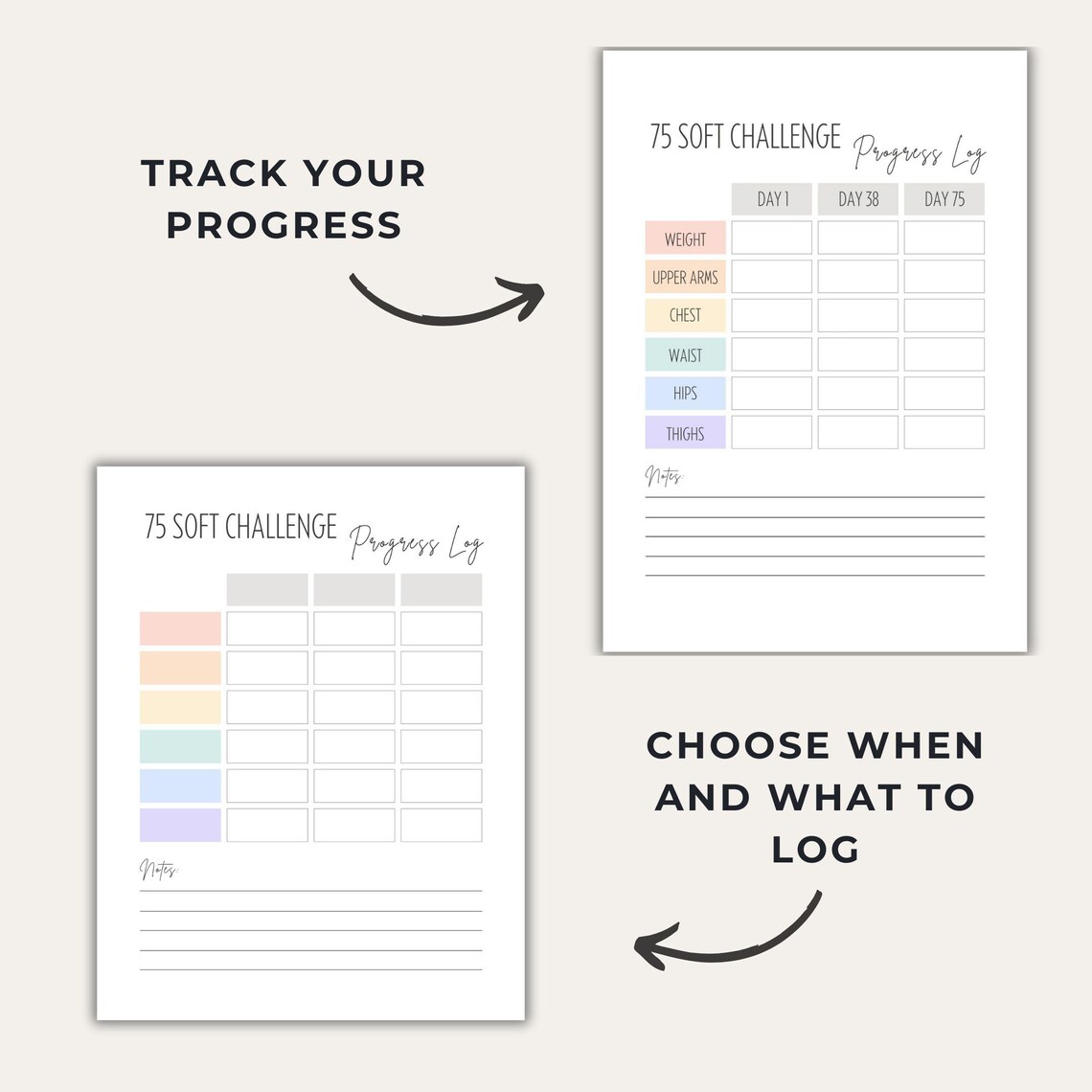 70 Soft Tracker 75 Day Soft Challenge Tracker: Printable A5 & US Letter Size Planner ...